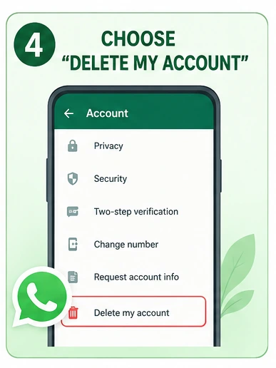 Choose Delete My Account.